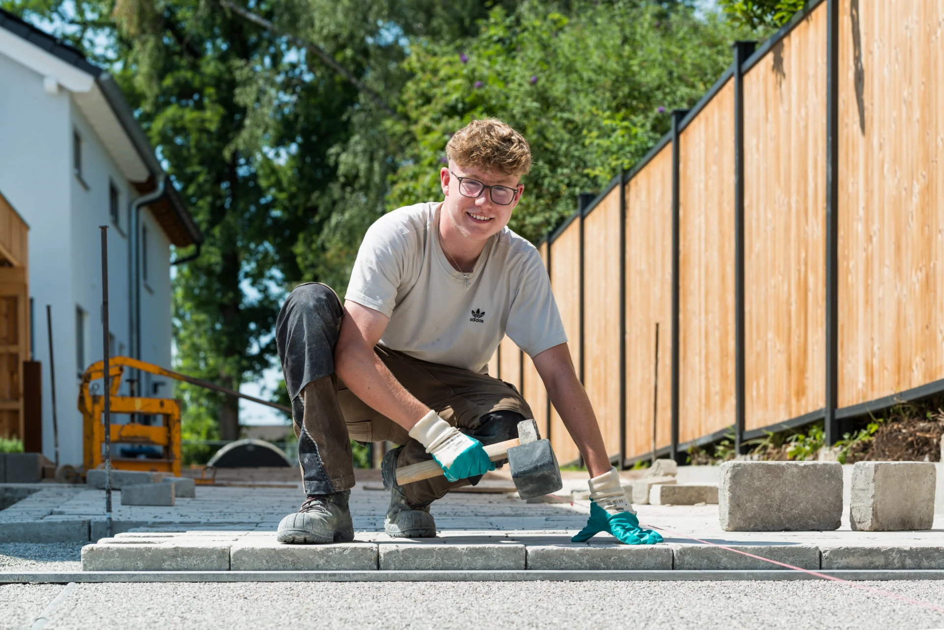 Pflasterarbeiten – Verlegen von Betonpflaster